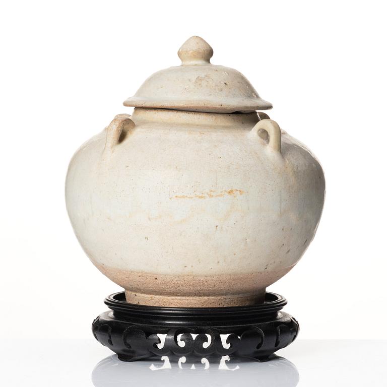 A Thai jar with cover, Sawankhalok, 14th/15th century.