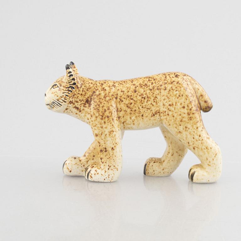 Lisa Larsson, figurin, "Lodjur", WWF i samarbete med Nordiska Kompaniet, Gustavsberg, 1975-87.