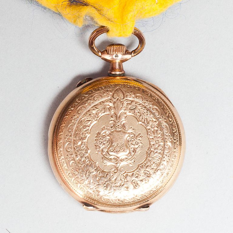 FICKUR, Longines 14k, I FICKURSSTÄLL flintgods.