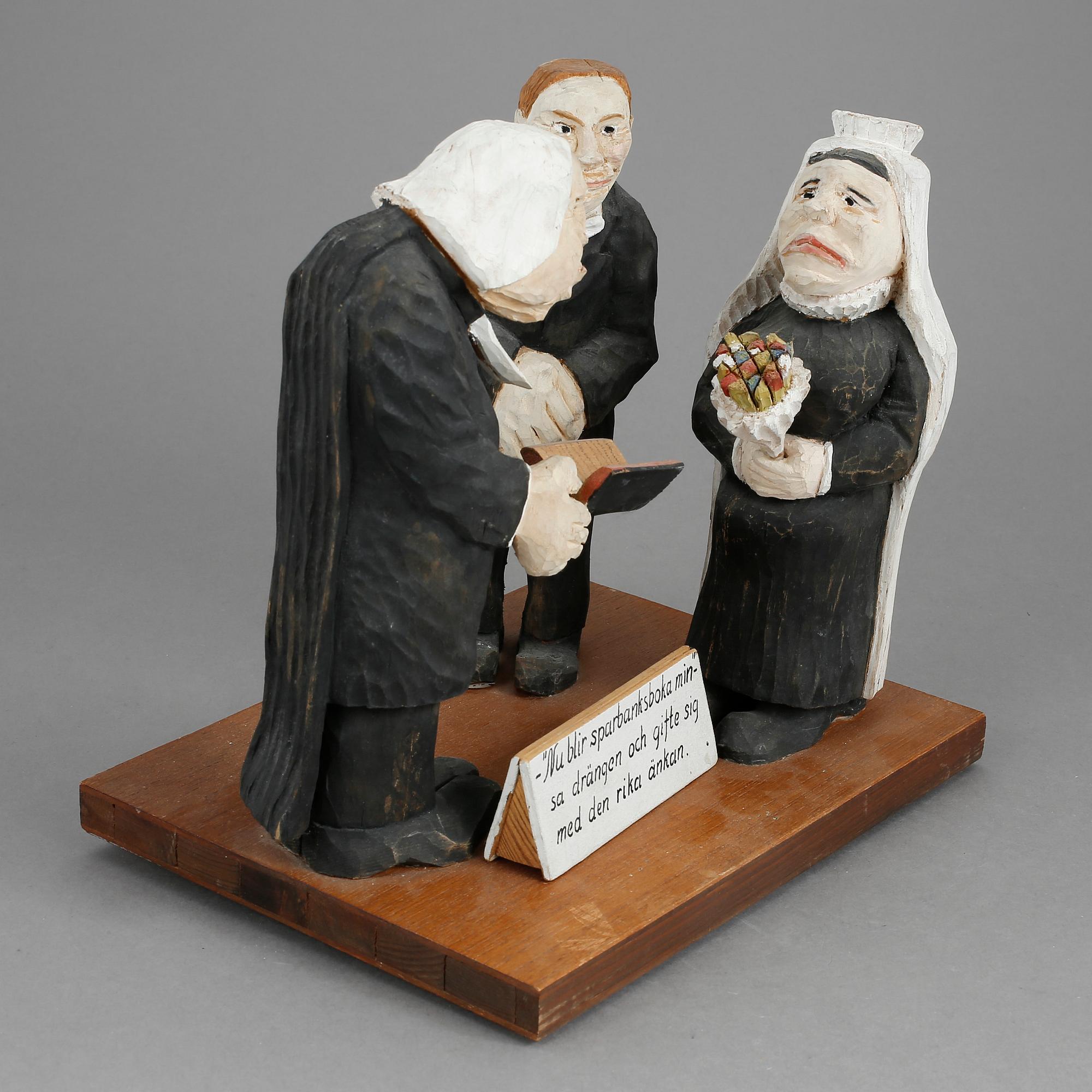 OKÄND KONSTNÄR, trä. John Ferneborg. Signerad och daterad 67.