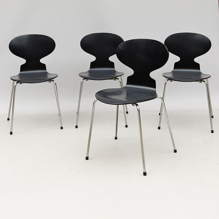 STOLAR, 4 st, "Myran", Arne Jacobsen, Fritz Hansen, 1900-talets andra hälft.