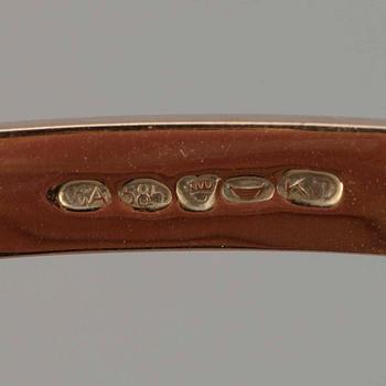 ARMRING, guld 14K, tigerögon, Kalevala Koru, 1963. Vikt ca 12 gram.