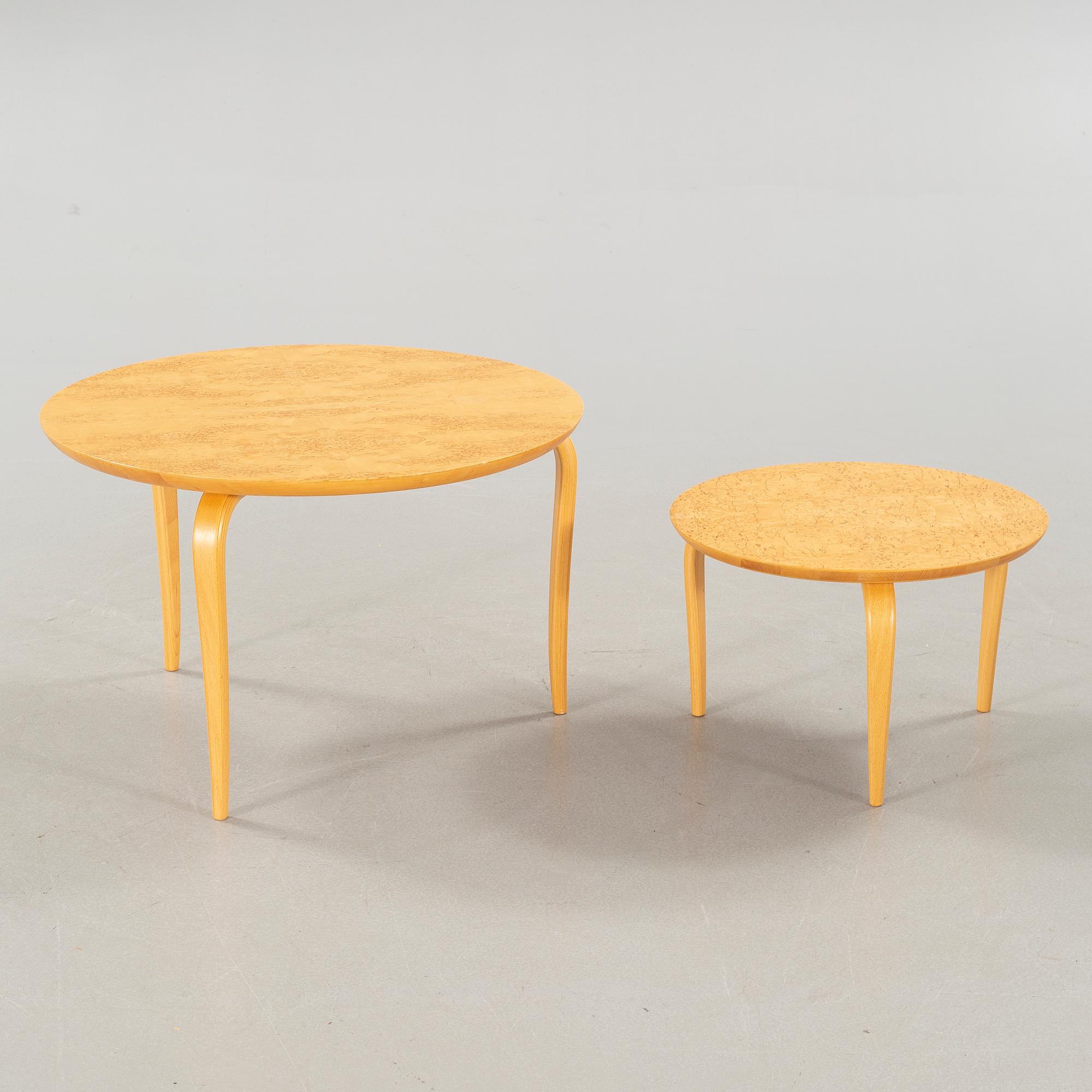 Two "Annika" coffee tables by Bruno Mathsson for DUX from the second half of the 20th century.