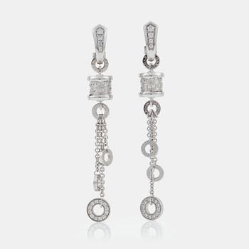 548. A pair of Bulgari "B.zero 1" brilliant-cut diamond earrings.