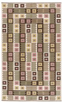 287. Märta Måås-Fjetterström, a carpet, 'Nyponblomman', flat weave, c. 327 x 197 cm, signed AB MMF.