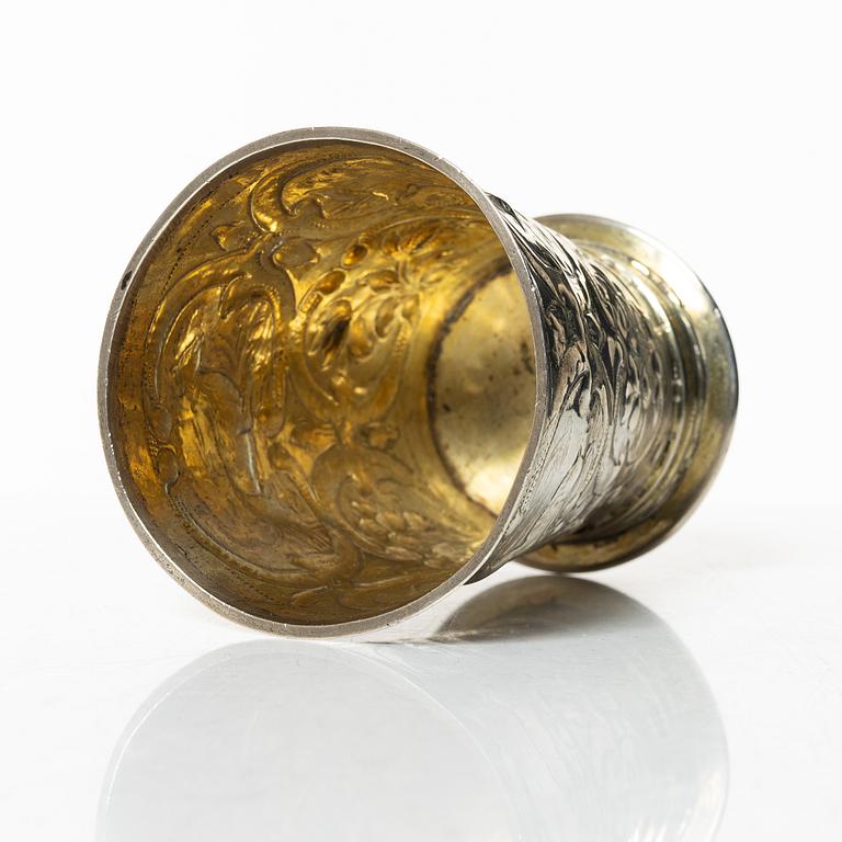 Christian Pichgiel, jaktbägare, silver, Danzig, omkring år 1700.