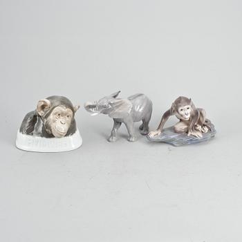 FIGURINER, 3 st, porslin, Royal Copenhagen, Rosenthal samt Dahl Jensen. Danmark och Tyskland.