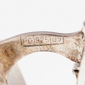 Pekka Piekäinen, Manschettknappar "Marquise", sterlingsilver, emalj. Platinoro, Åbo 2008.