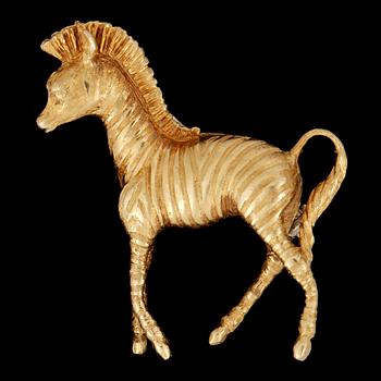 BROSCH, 18k guld, Italien. Vikt 9,4g.