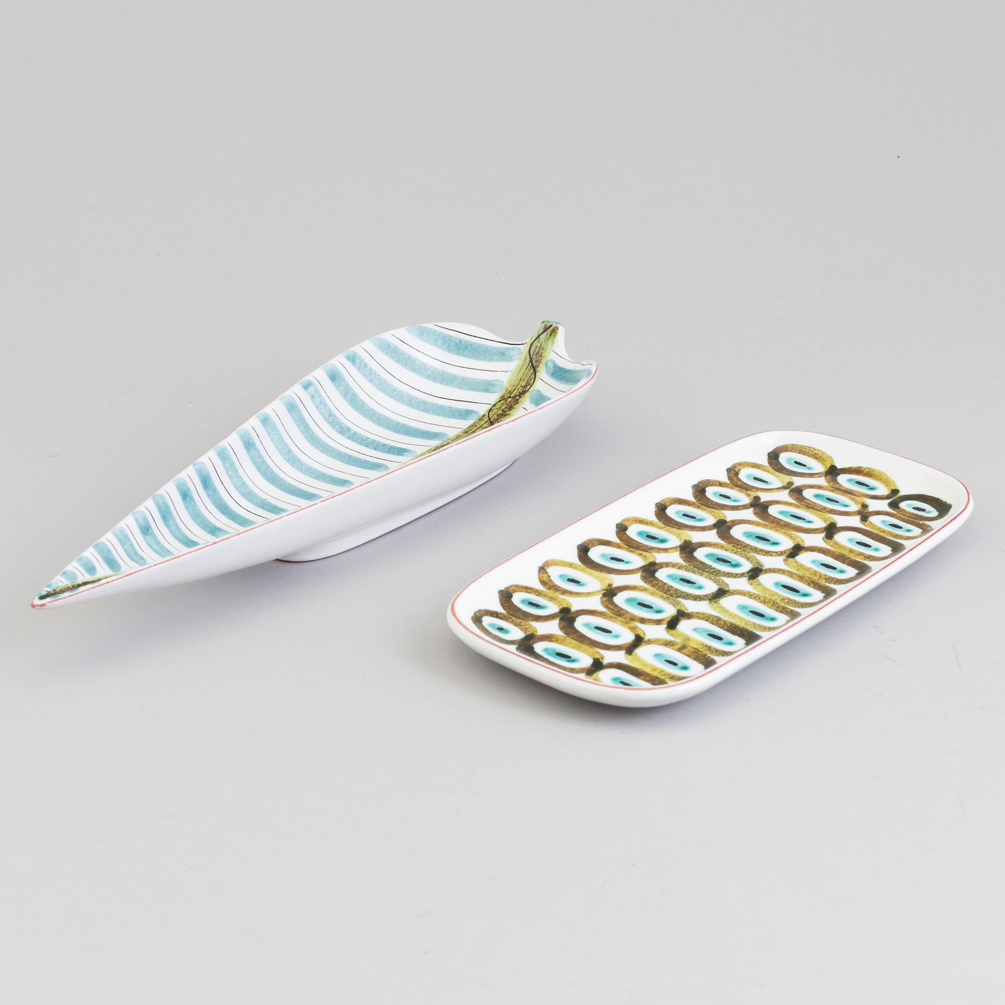 A faience bowl and tray by Stig Lindberg Gustavsberg.