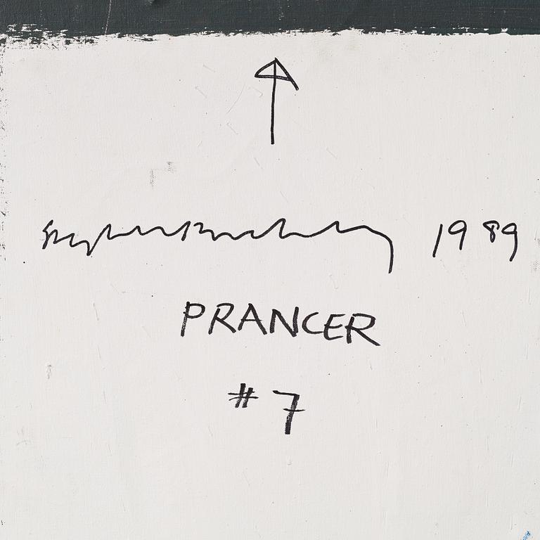 Stephen Buckley, mixed media, signed and dated 1989 on verso.
