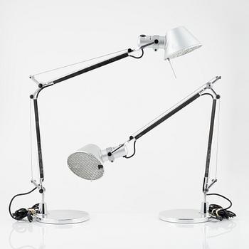 A pair of 'Tolomeo' desktop lamps by Michele De Lucchi & Giancarlo Fassina for Artemide.