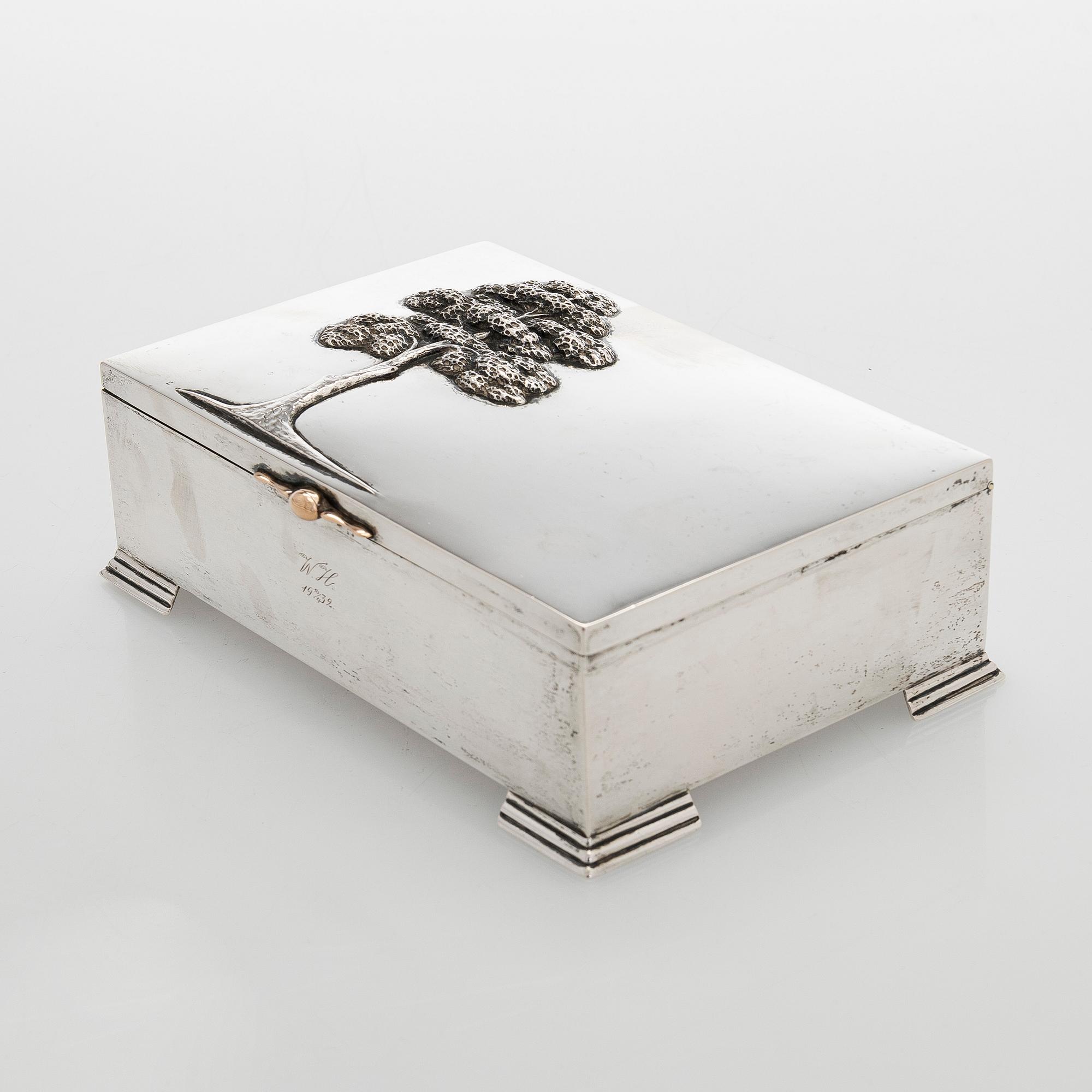 Kustaa Severin Sahlstedt, a 1920s silver cigar box, Turku 1929.
