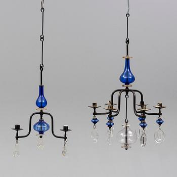 Two Erik Höglund chandeliers, second half of the 20th century.