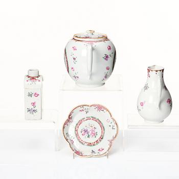 A famille rose tea service, Qing dynasty, Qianlong (1736-95). (18 pieces).