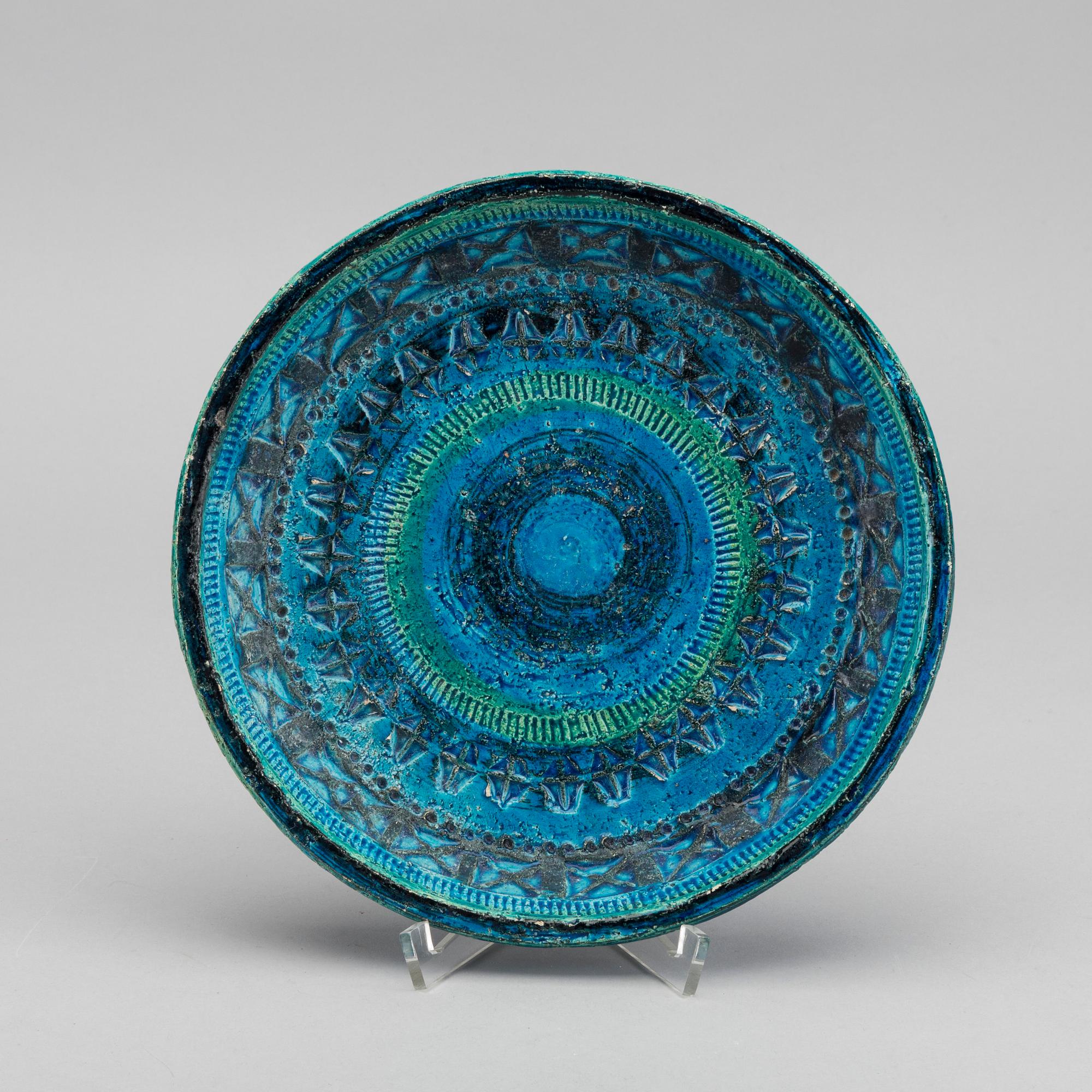 BITOSSI, 4 st, keramik, "Rimini Blue", Aldo Londi, Bitossi, 1900-talets andra hälft.