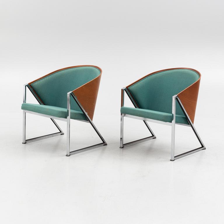 Jouko Järvisalo, a pair of "Mondi" armchairs, Inno Oy, Finland, 1980's.