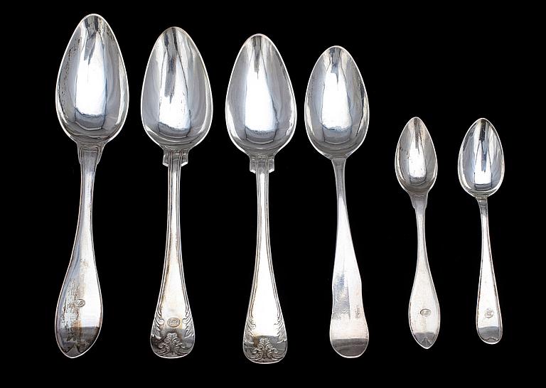 SKEDAR, 12+4st, silver. Bla Piteå, Sverige, 1800, 1813, 1817. Tot vikt ca753g.