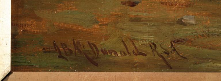 OKÄND KONSTNÄR, olja på duk, sign "LBM Dunald RSA", omkring sekelskiftet 1900.