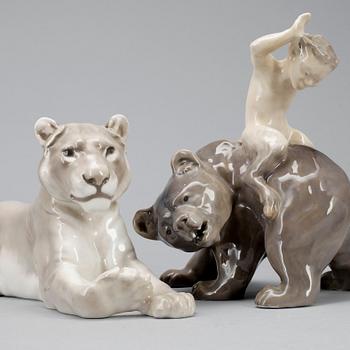 FIGURINER, 2st, porslin, Danmark, 1900-tal.