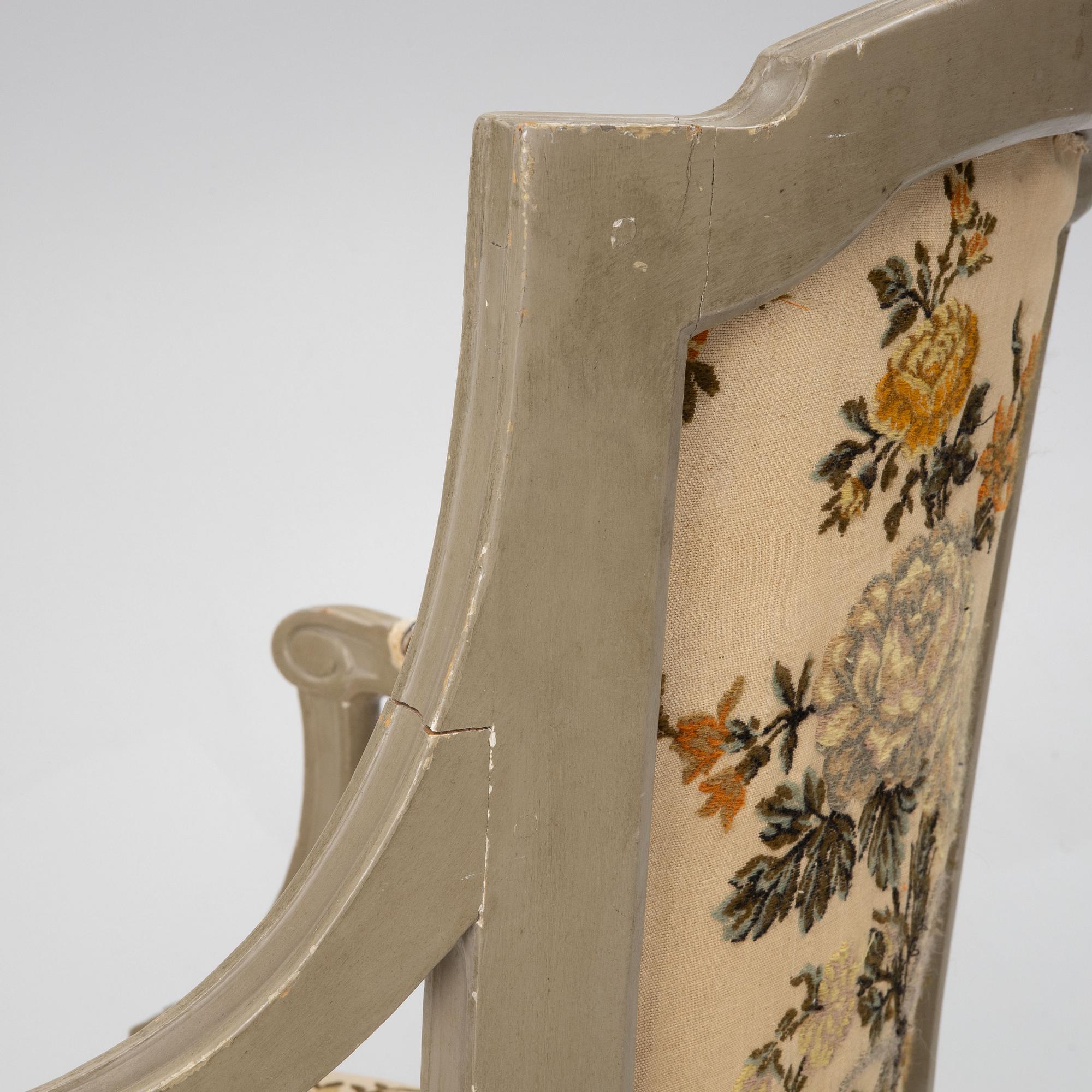 A late Gustavian open-back armchair attributed to Johan Erik Höglander (master in Stockholm 1777-1813).