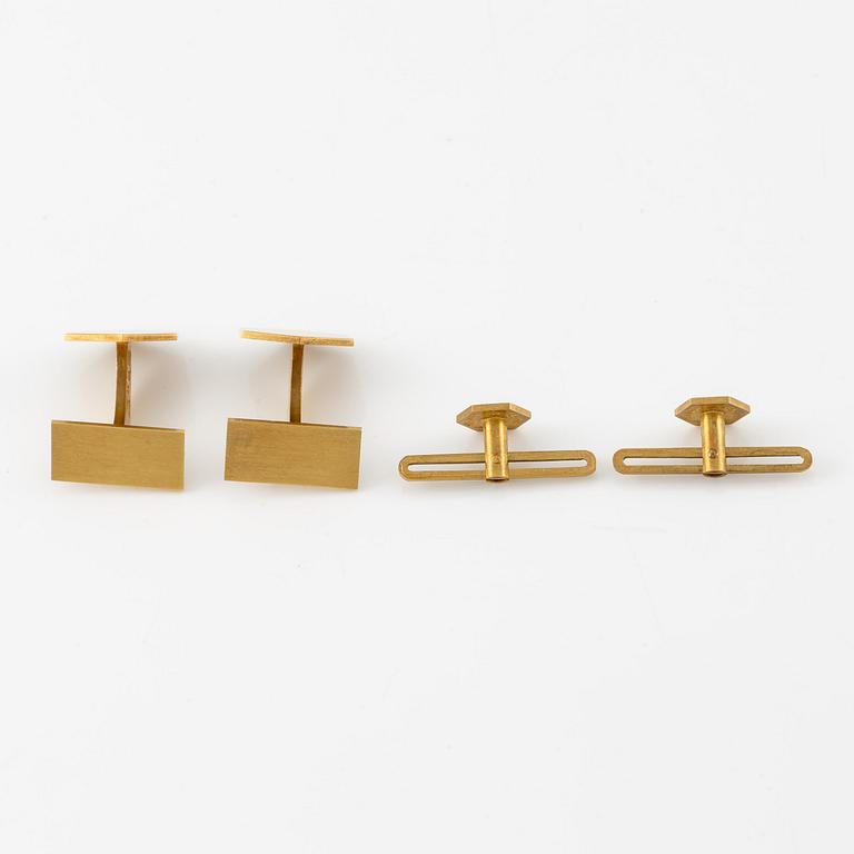 Wiwen Nilsson, a pair of cufflinks and a pair of shirt buttons, 18K gold, Lund 1959.