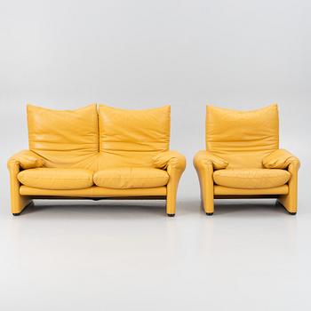 Vico Magistretti, soffa och fåtölj, "Maralunga", Cassina, Italien.