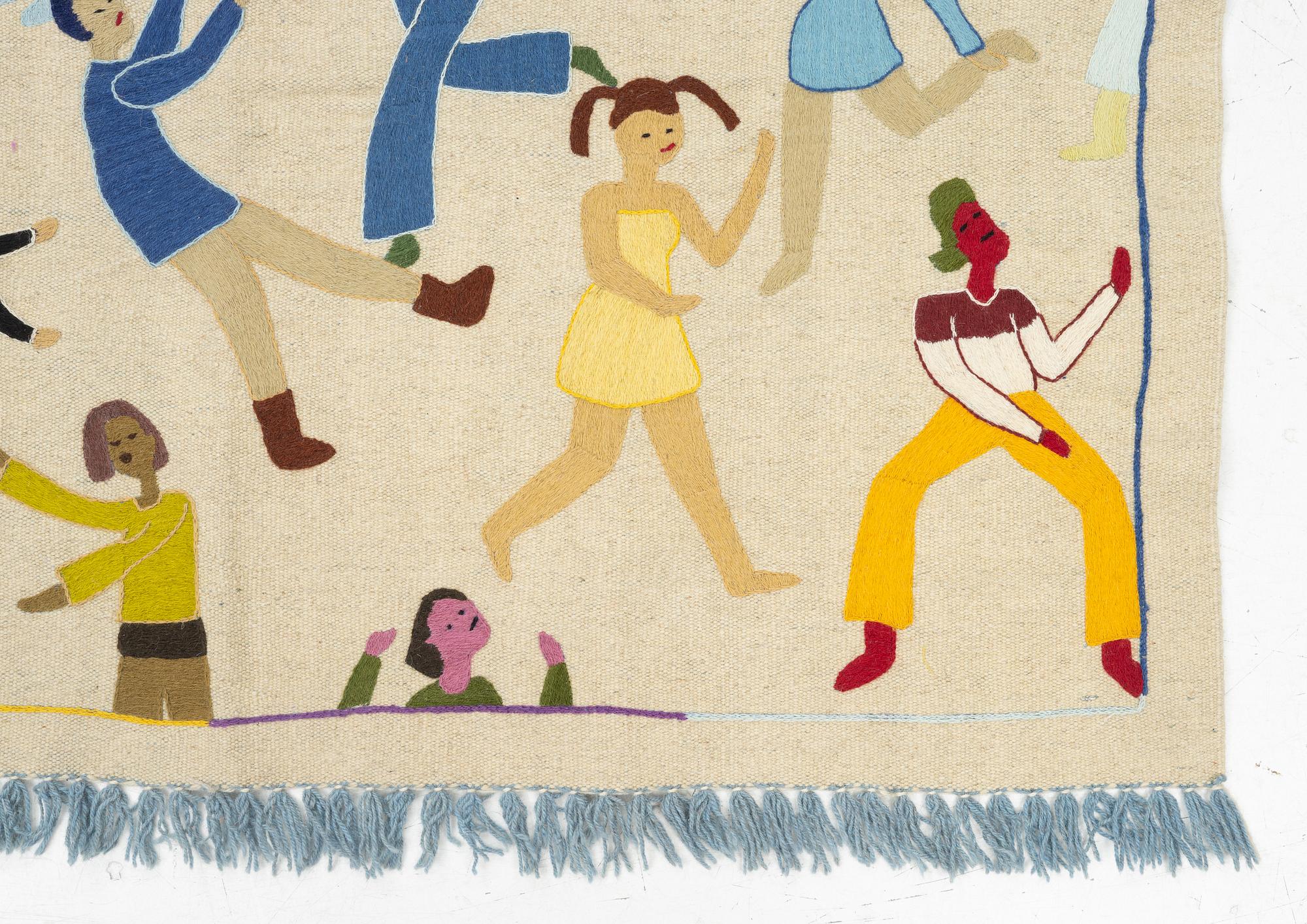 A hand-embroidered kilim rug, c. 193 x 146 cm.