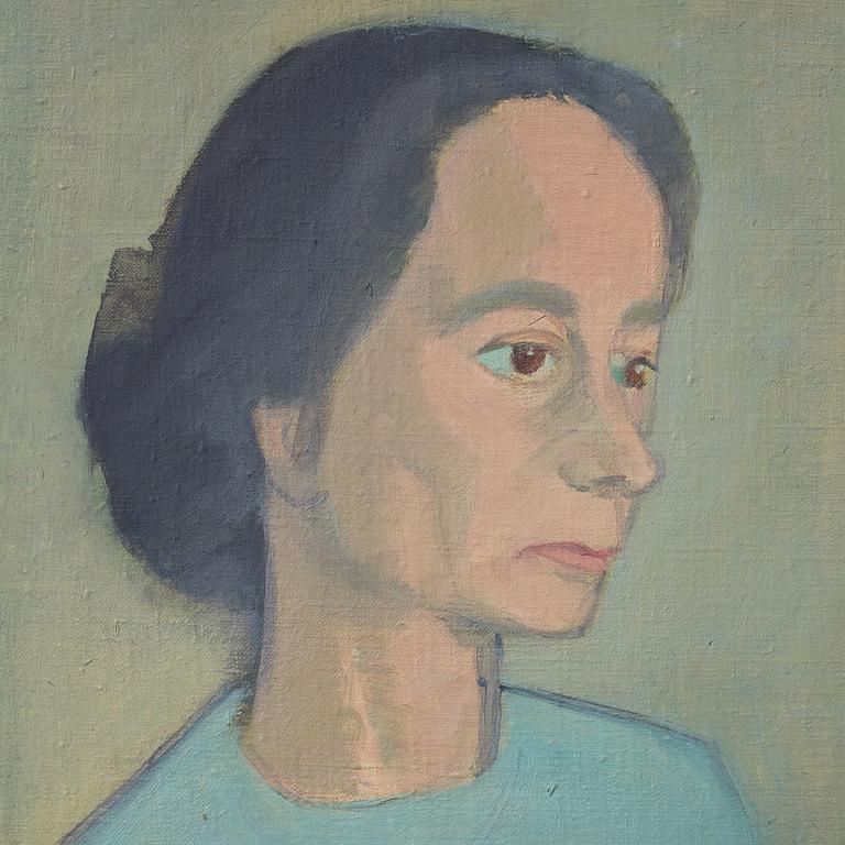 Vera Frisén, olja på uppfodrad duk, signerad.