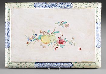 An enamel on copper tray, Qing dynasty, 18th Century.