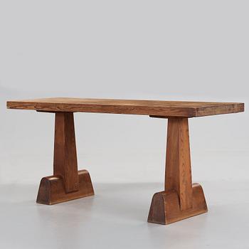 Axel Einar Hjorth, a stained pine 'Utö' console or library table, Nordiska Kompaniet, Sweden 1930's.