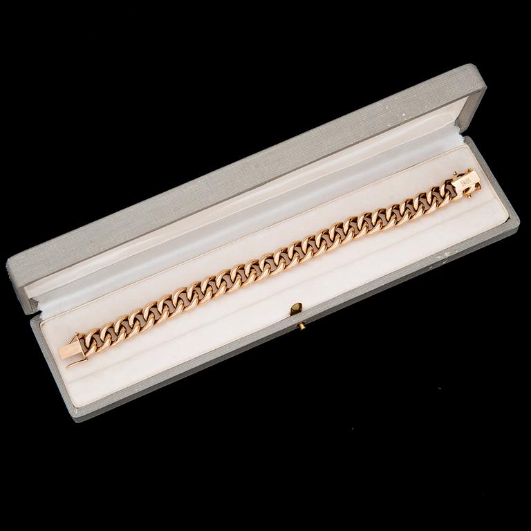 ARMBAND, guld 14 k, Westerback, Helsingfors 1963. Vikt 22,6 g.