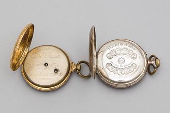 FICKUR, 2 st. Silver resp. 14k guld.