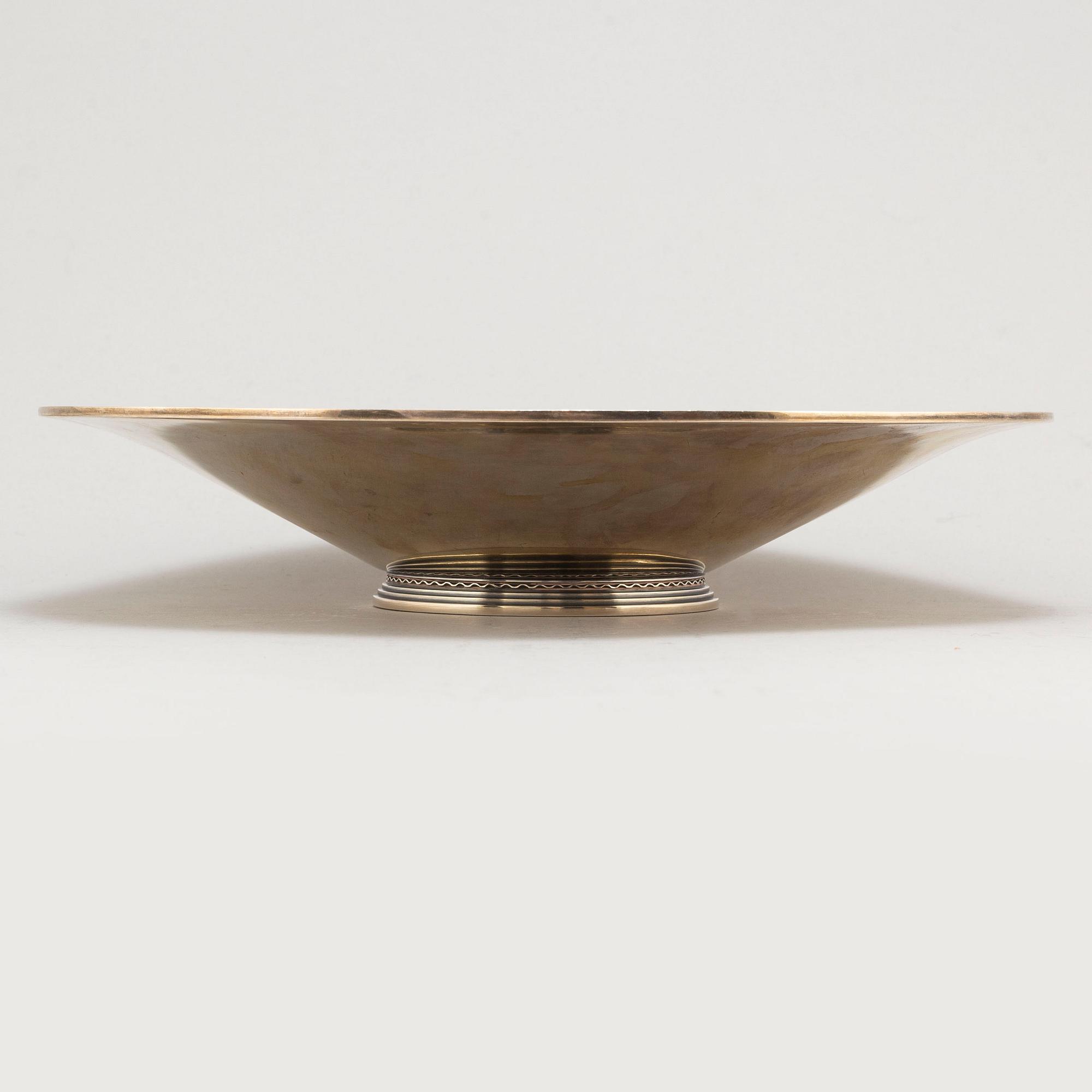 ATELIER BORGILA, a sterling silver dish, Stockholm, 1961, 856 gram.