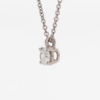Tiffany & Co, a platinum necklace with a brilliant-cut diamond approx. 0.26 ct.