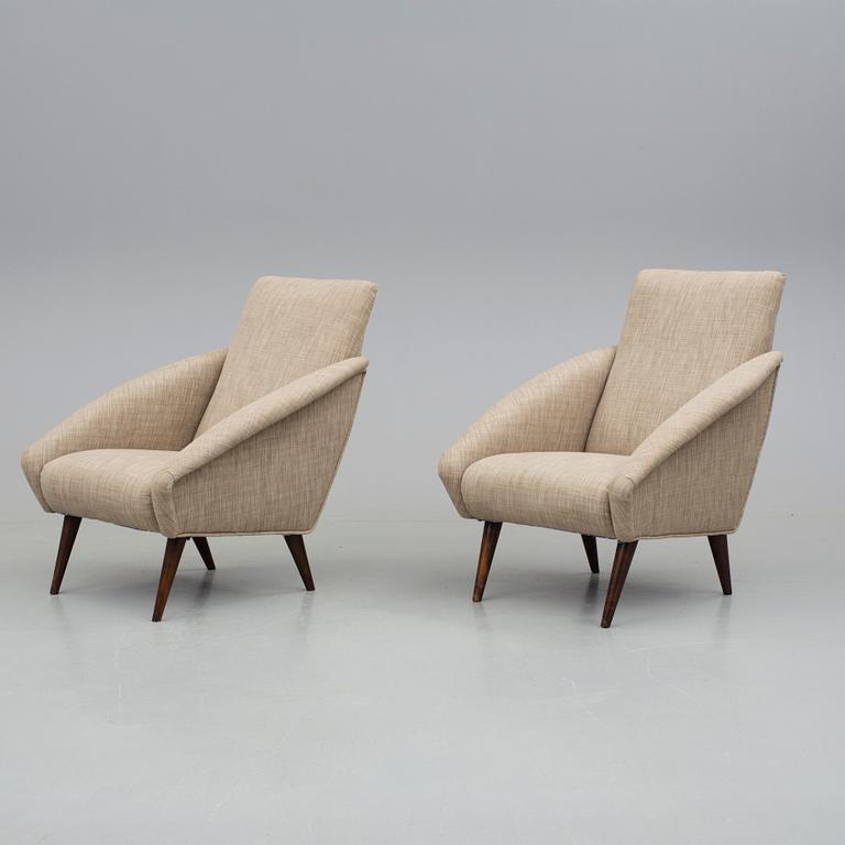 FÅTÖLJER, ett par, tillskrivna Gio Ponti, 1950-tal.