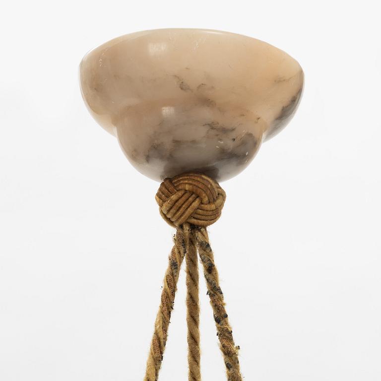 A ceiling lamp, alabaster, first half of the 20th century.