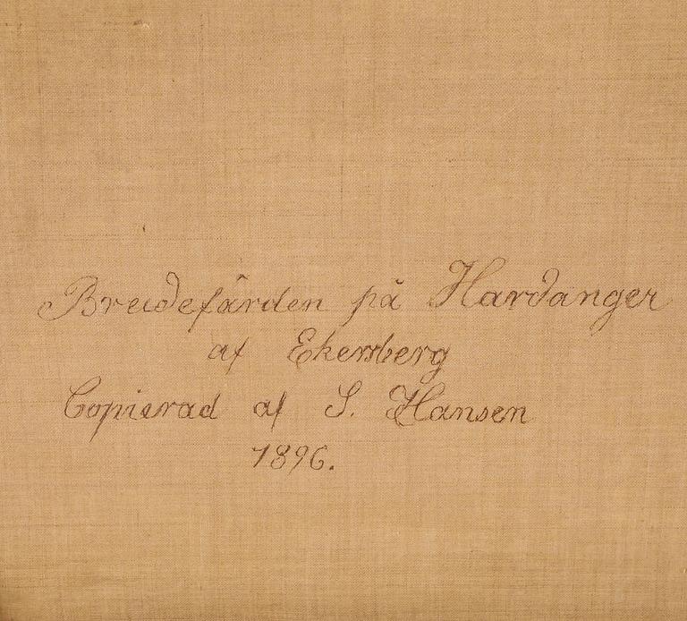 OKÄND KONSTNÄR, olja på duk, otydligt signerad, 1896.