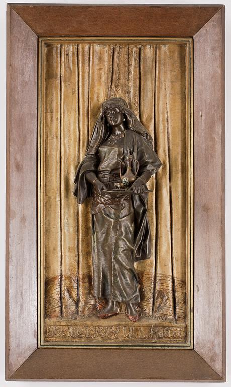 LOUIS HOTTOT, reliefskulptur, brons, signerad.