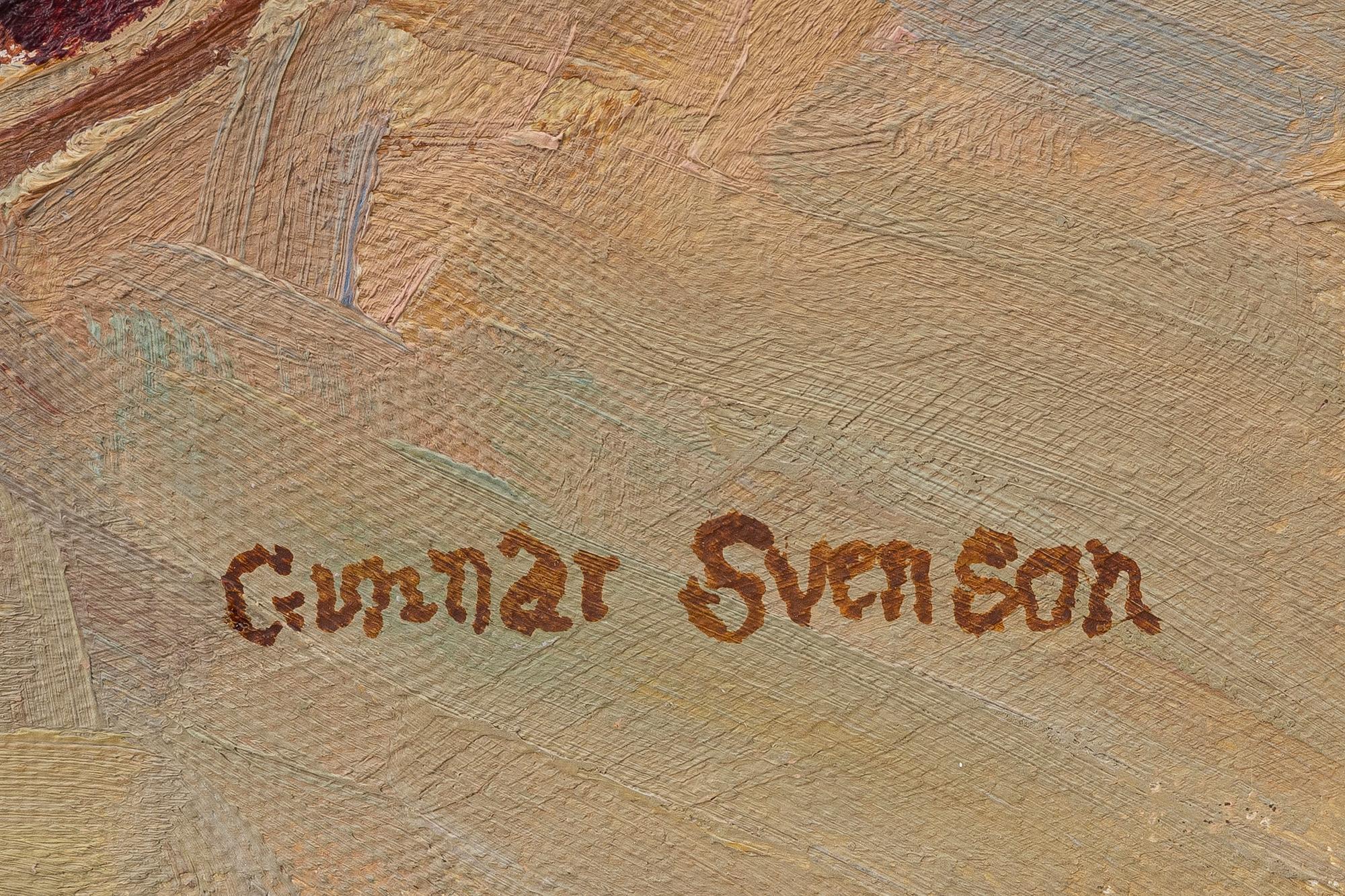 Gunnar Svenson, "Nature morte med statyett".