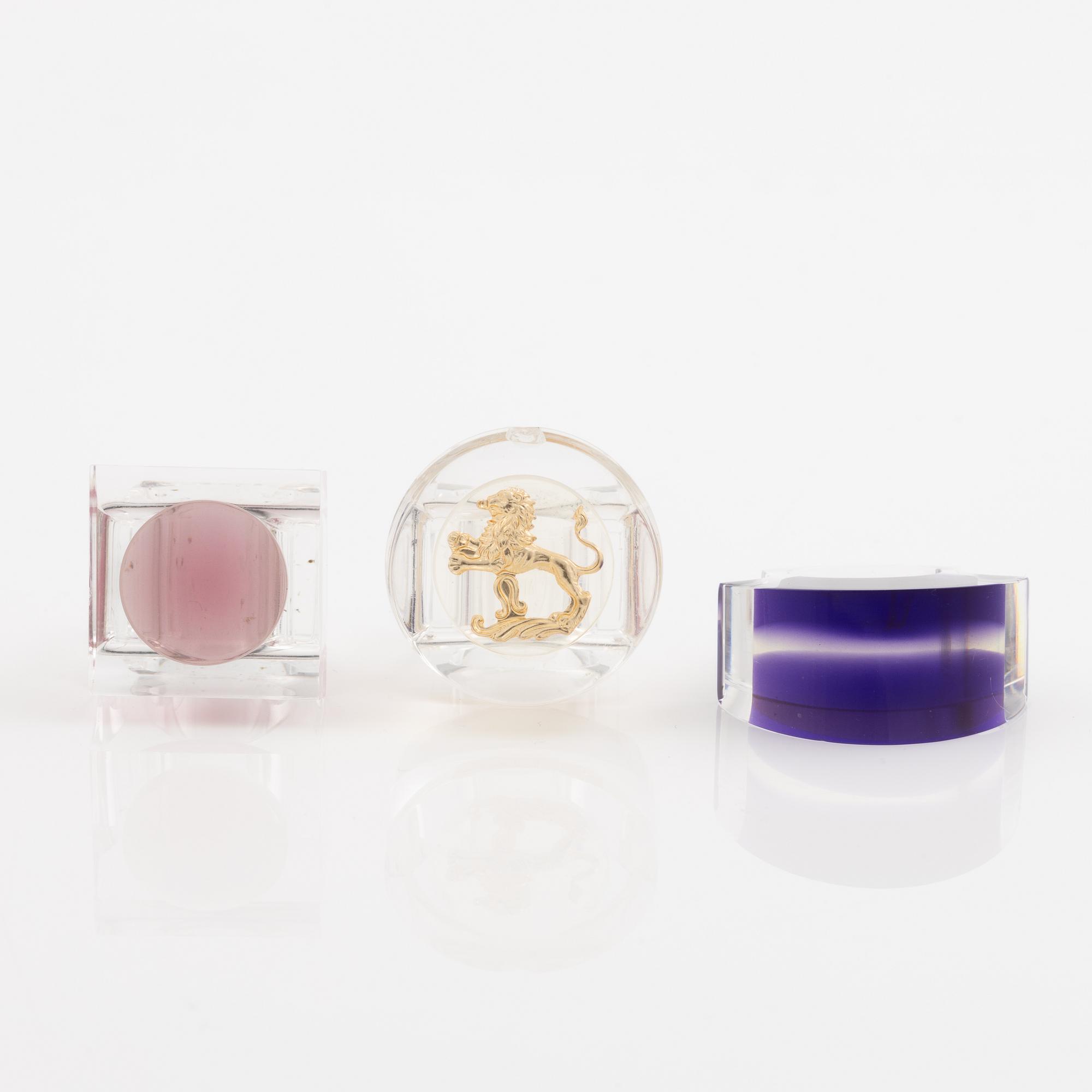 Siv Lagerström, three rings, acrylic plastic, 1970s.