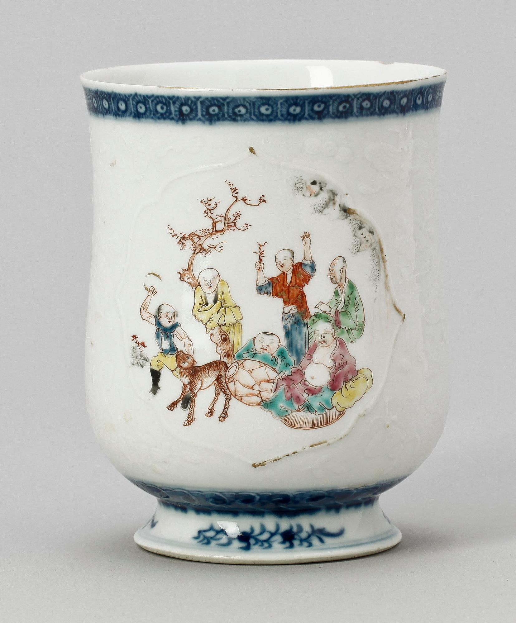 PARTI PORSLIN, 5 delar, Kina, bla 1700-tal.