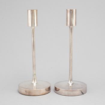 A pair of silver candlesticks, MGAB, Uppsala, 1966.