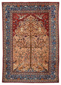 250. A carpet, a semi-antique Kashan, a so called Dabir, ca 383,5-387,5 x 269,5-275 cm.