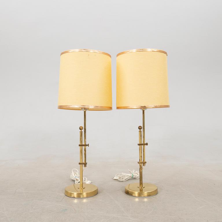 Table lamps a pair by Bergbom, late 20th century.