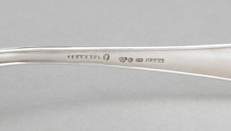 BESTICKSERVIS, 66 delar, silver, "HAGA", Skandia, 1900-talets mitt. Vikt 2160 g inklusive stålblad.