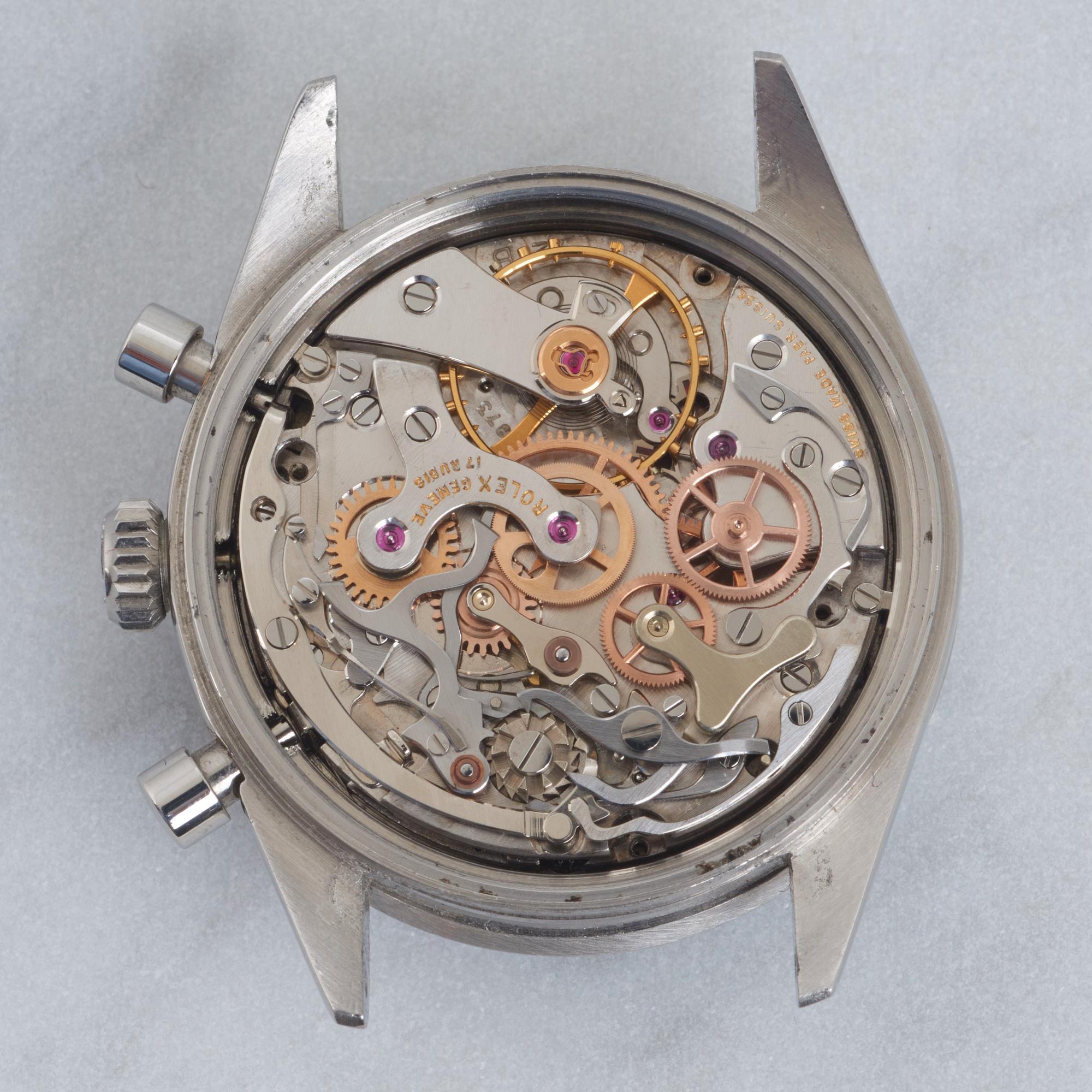 ROLEX, Oyster, Cosmograph (T SWISS T), "Daytona", chronograph, wristwatch, 37 mm,