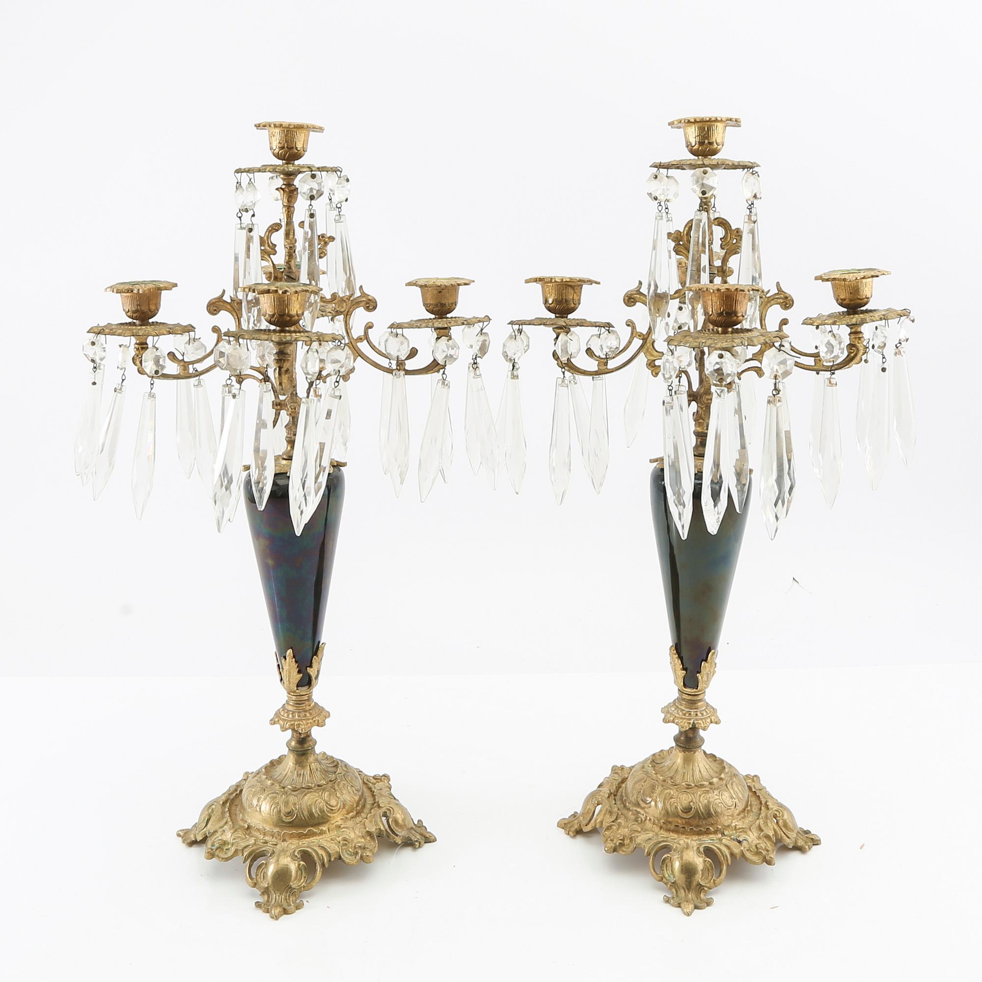 Kandelabrar 1 par, omkring 1900.