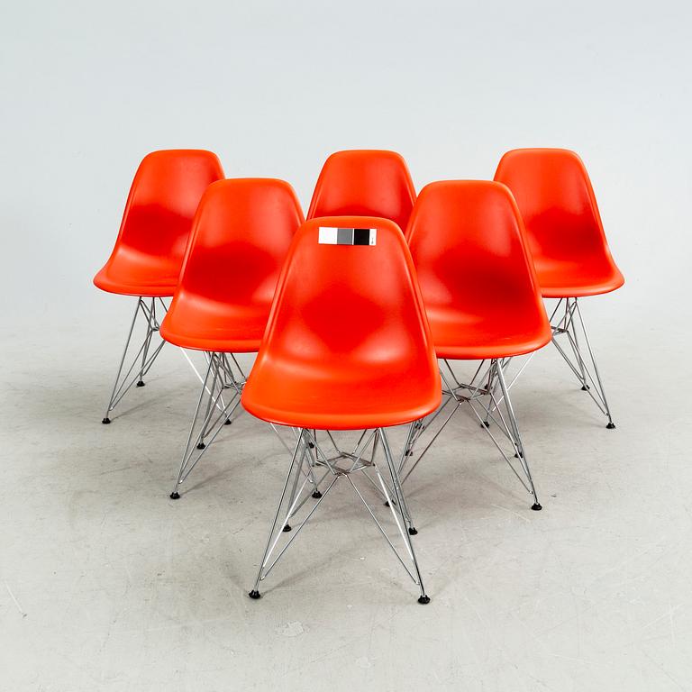 Charles and Ray Eames, stolar 6 st, "Plastic chair DSR", Vitra 210.