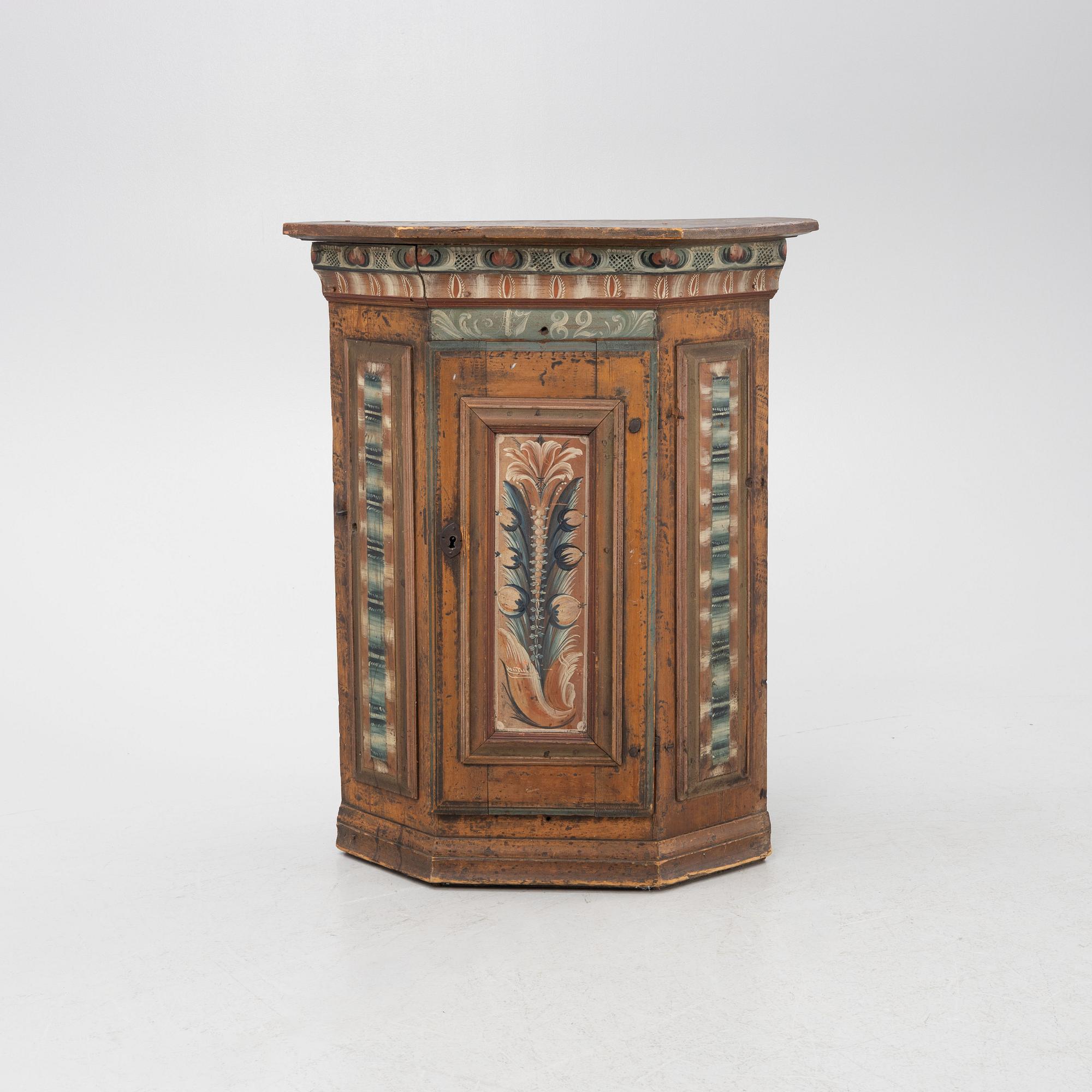 A Swedish cabinet, dated 1782.
